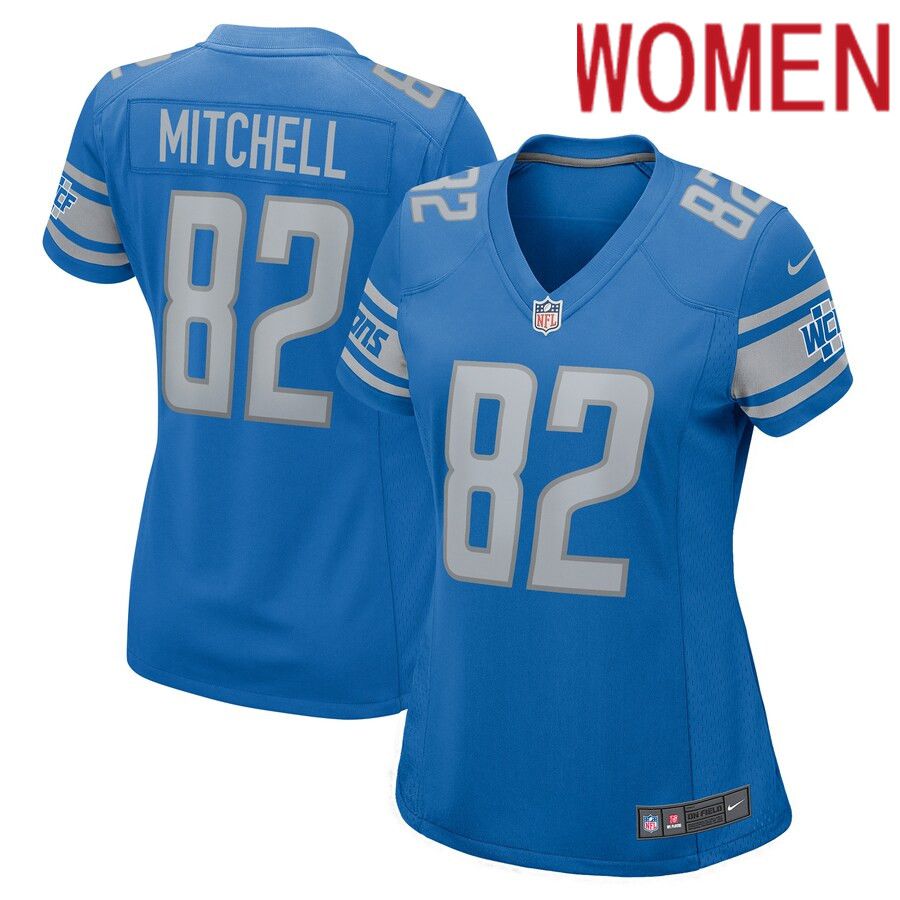 Women Detroit Lions #82 James Mitchell Nike Blue Player Game NFL Jersey